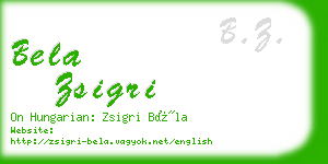 bela zsigri business card